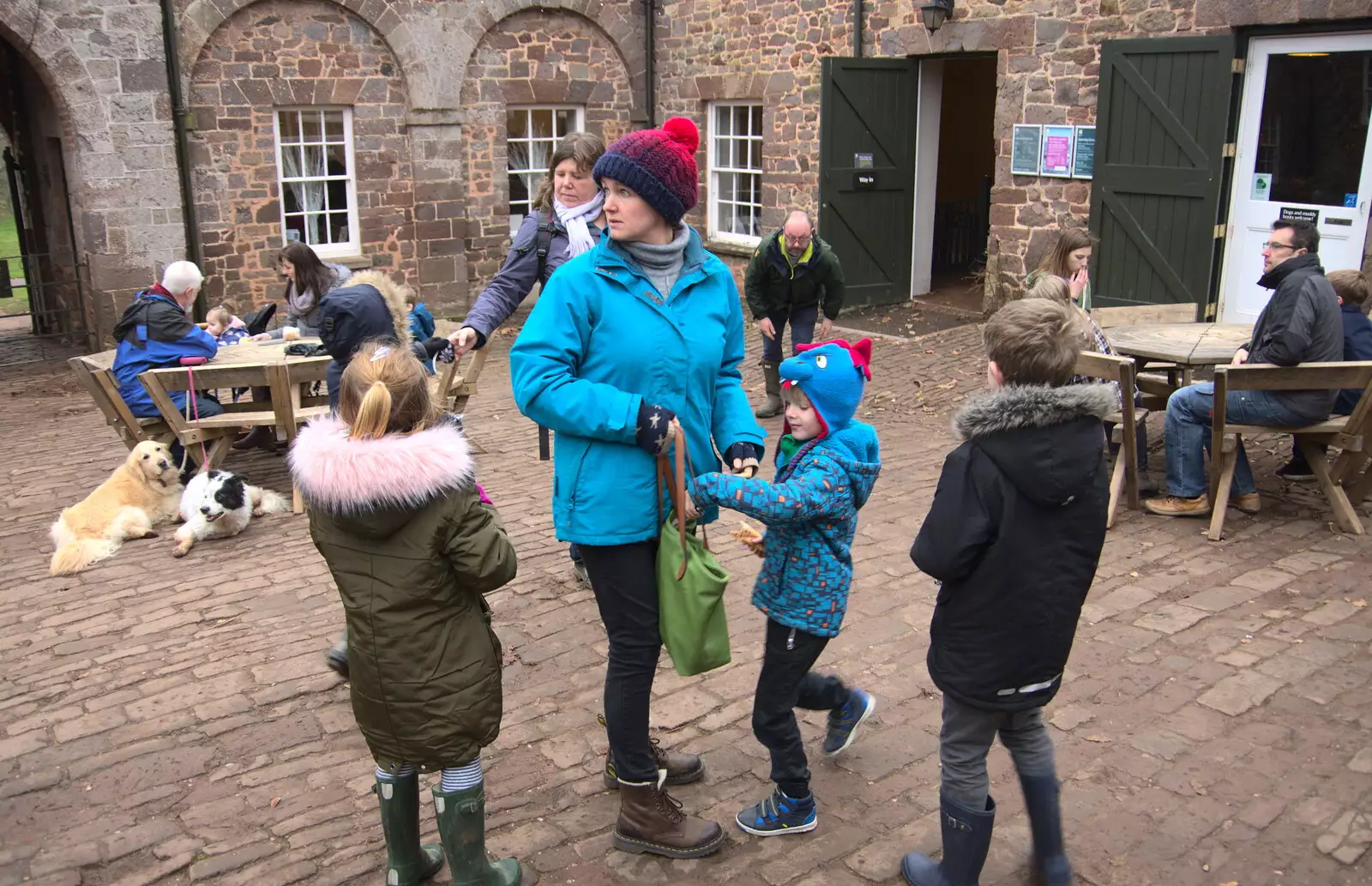 We muster in the courtyard of Killerton House, from Killerton House, Broadclyst, Devon - 30th December 2017