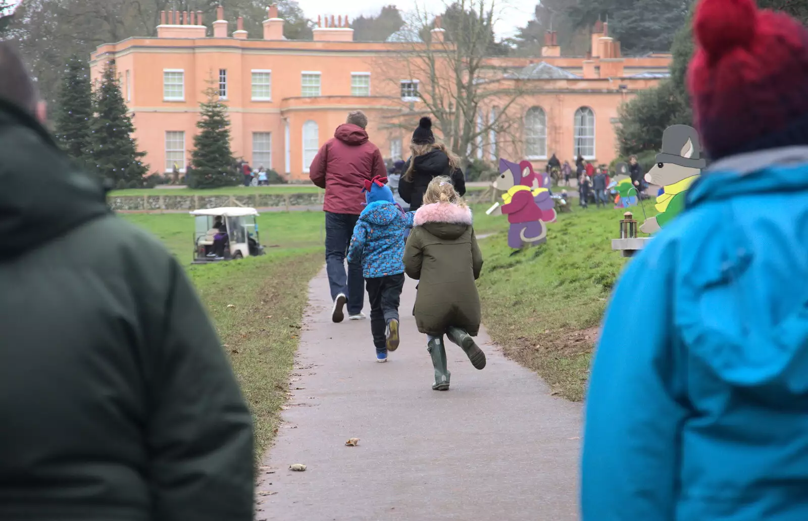 Harry runs off up the path, from Killerton House, Broadclyst, Devon - 30th December 2017