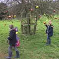 Christmas baubles on a bare tree, Killerton House, Broadclyst, Devon - 30th December 2017