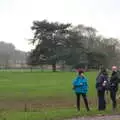 Isobel, Sis and Matt hang around, Killerton House, Broadclyst, Devon - 30th December 2017