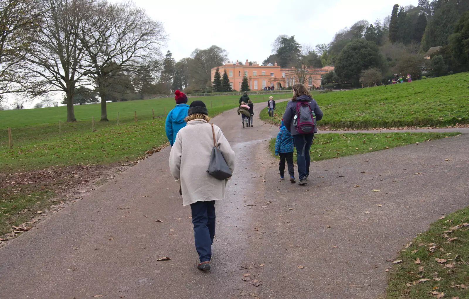 Mother trundles off along the path, from Killerton House, Broadclyst, Devon - 30th December 2017