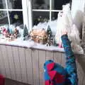 Harry pokes the Cobley's Christmas decorations, New Year's Eve in Spreyton, Devon - 31st December 2017