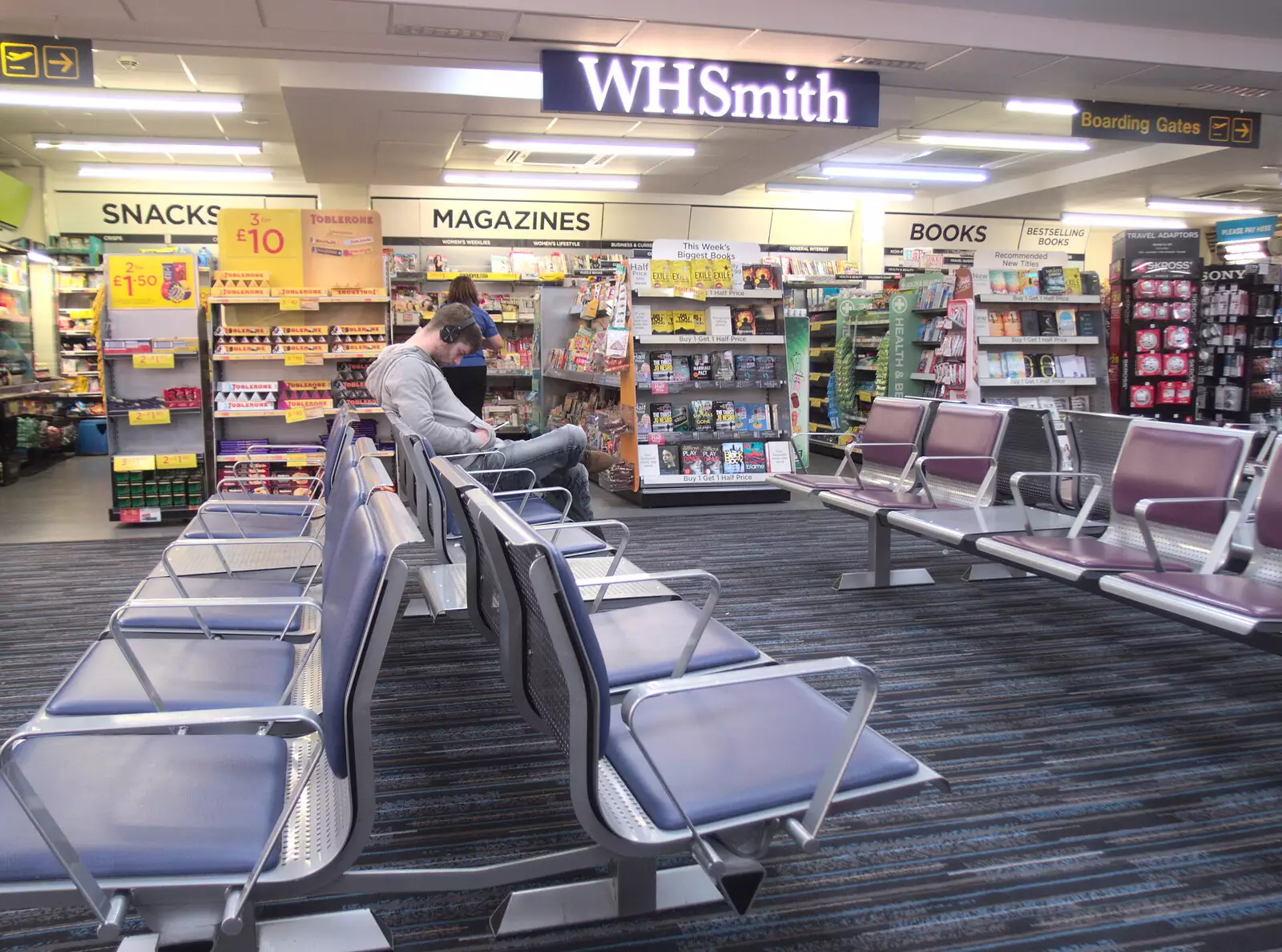 The WHSmith outlet in Exeter's departure lounge, from New Year's Eve in Spreyton, Devon - 31st December 2017