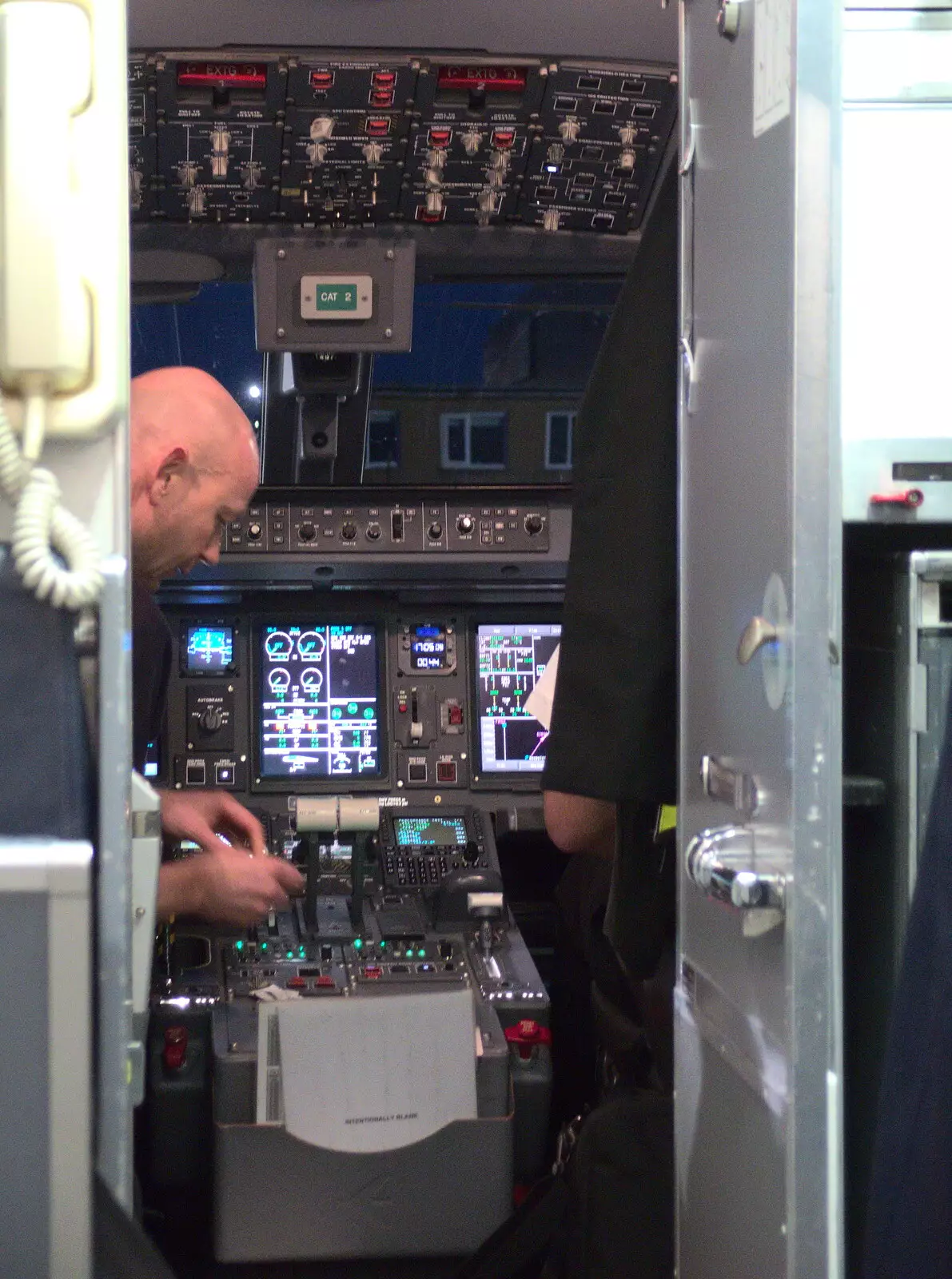 A glimpse of the Embraer 175's cockpit, from New Year's Eve in Spreyton, Devon - 31st December 2017