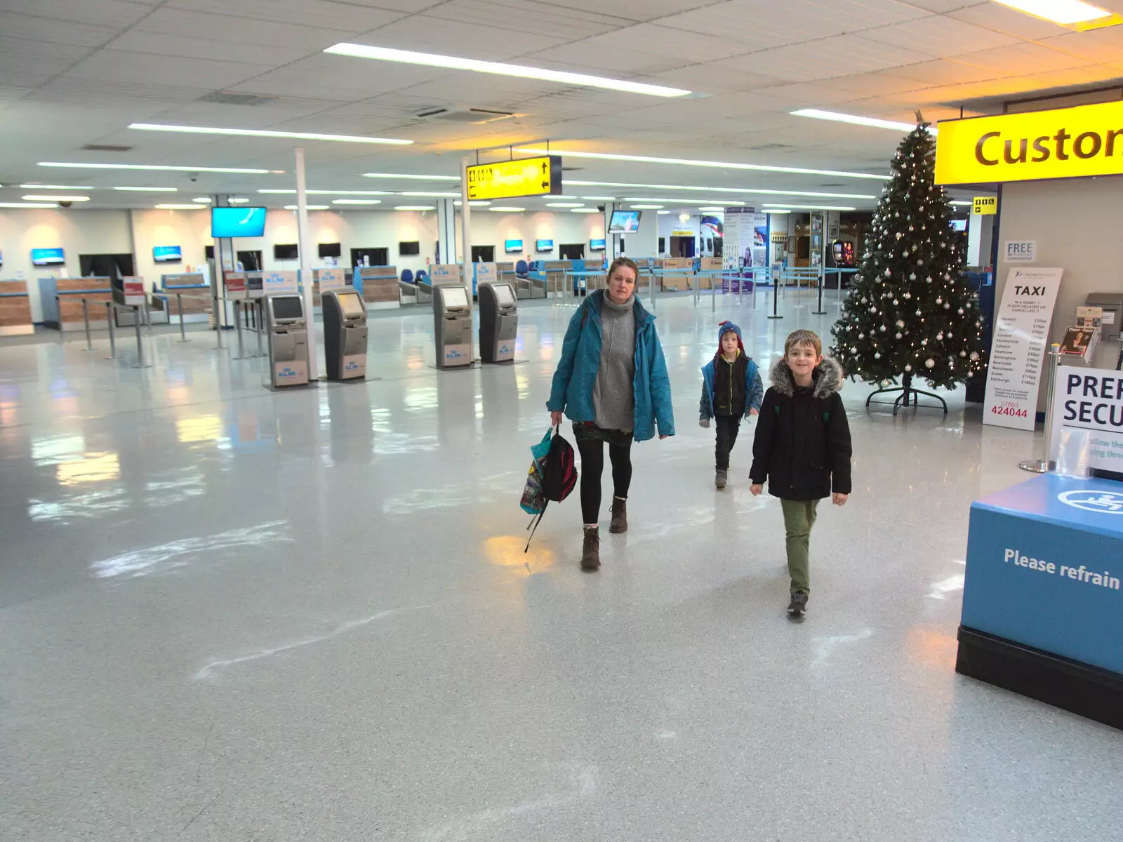 We walk through an empty Norwich Airport, from New Year's Eve in Spreyton, Devon - 31st December 2017