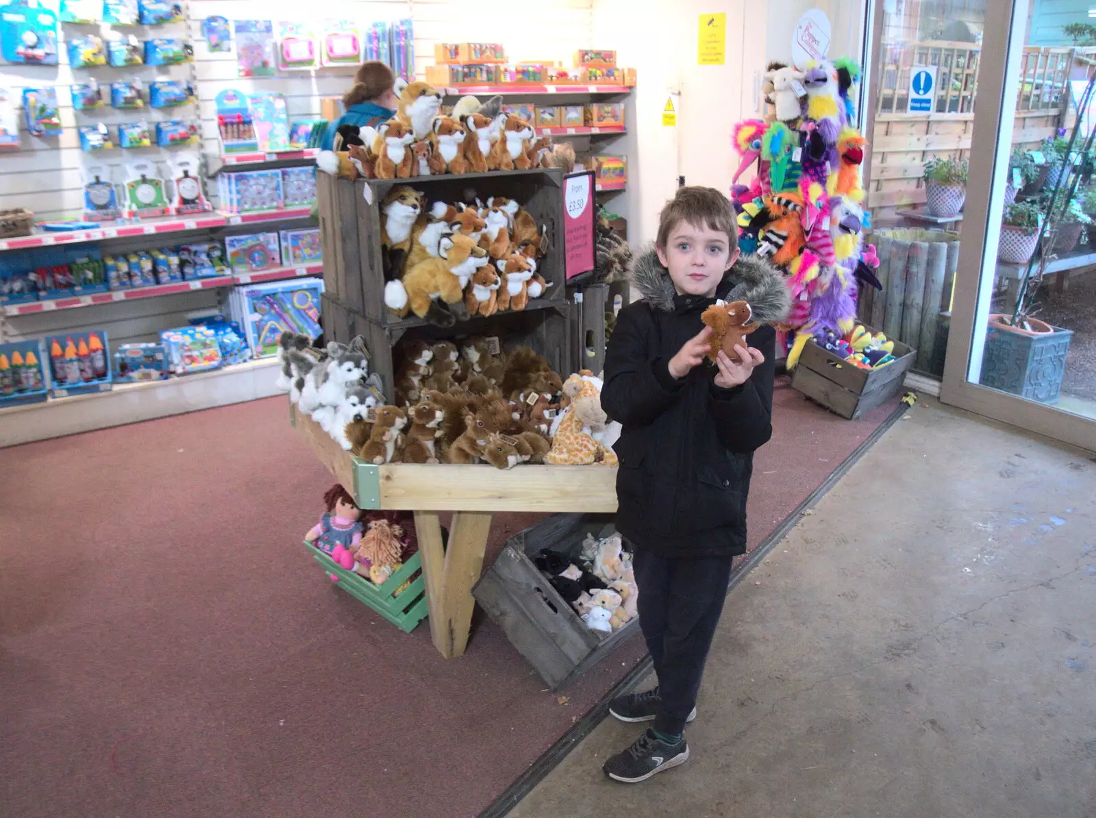 Fred's found a thing in Bressingham Garden Centre, from New Year's Eve in Spreyton, Devon - 31st December 2017