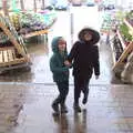 The boys in a wet garden centre, New Year's Eve in Spreyton, Devon - 31st December 2017