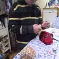 Fred decorates a gingerbread house, New Year's Eve in Spreyton, Devon - 31st December 2017