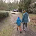 Harry and Isobel on a muddy path, Life Below Stairs, Ickworth House, Horringer, Suffolk - 28th January 2018