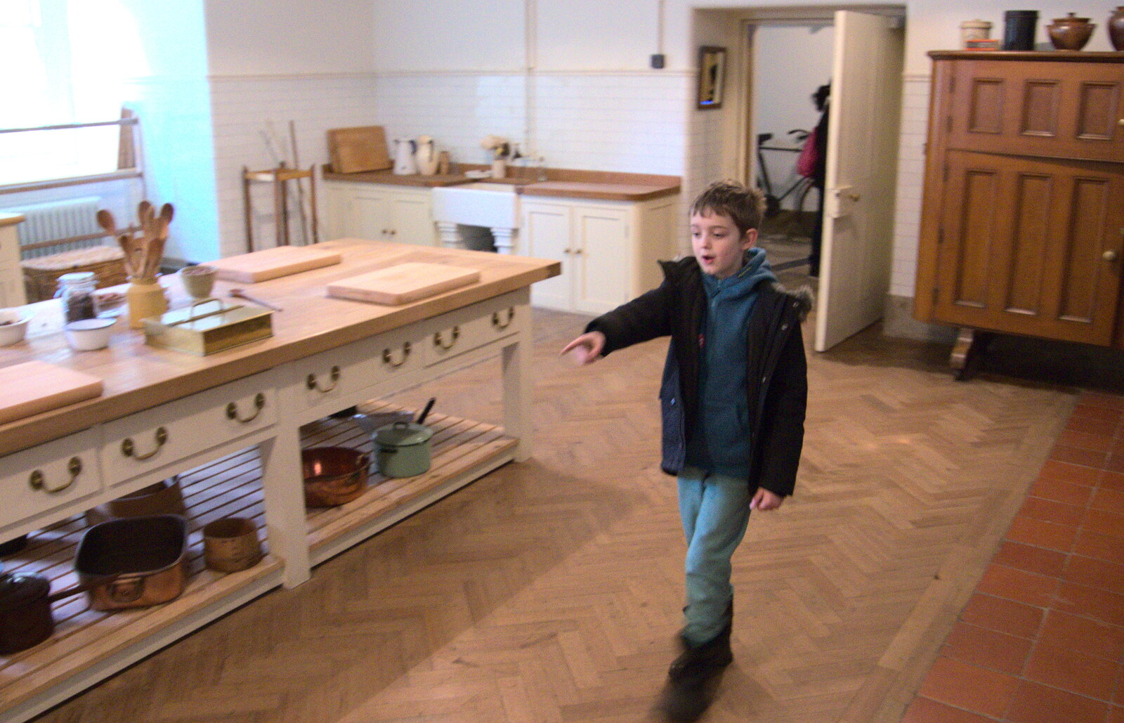 Fred points the way from Life Below Stairs, Ickworth House, Horringer, Suffolk - 28th January 2018