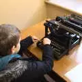 Fred with an old Remington typewriter, Life Below Stairs, Ickworth House, Horringer, Suffolk - 28th January 2018