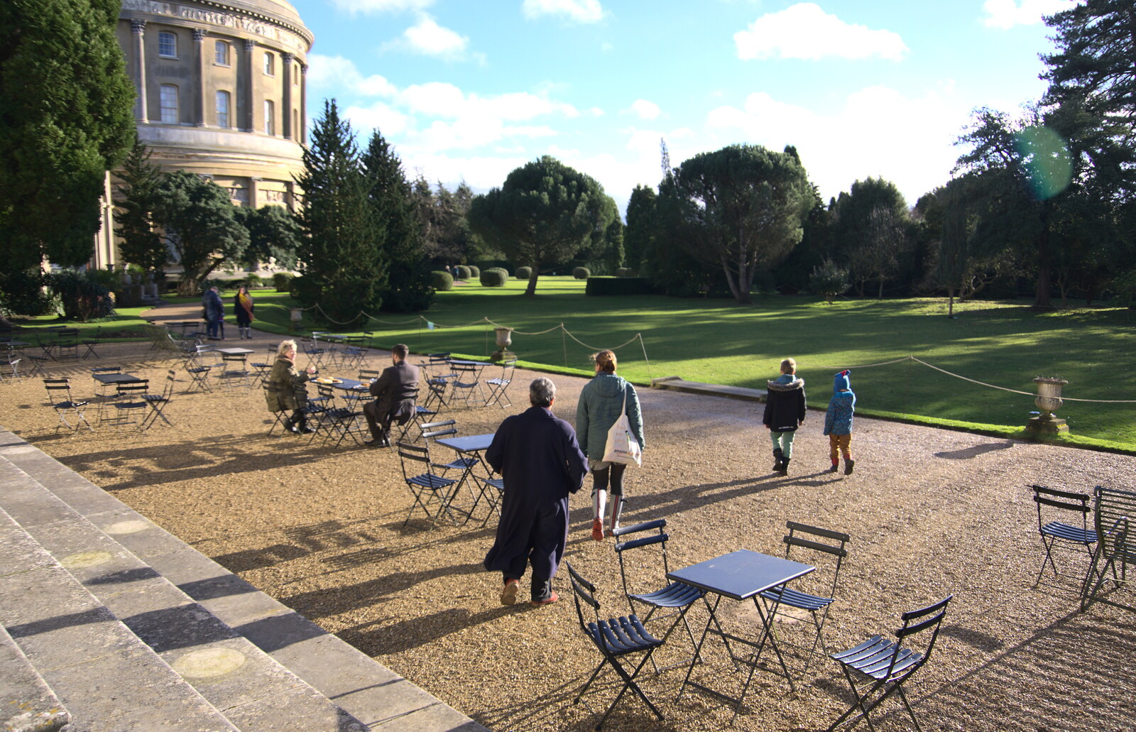 Outside on the patio from Life Below Stairs, Ickworth House, Horringer, Suffolk - 28th January 2018