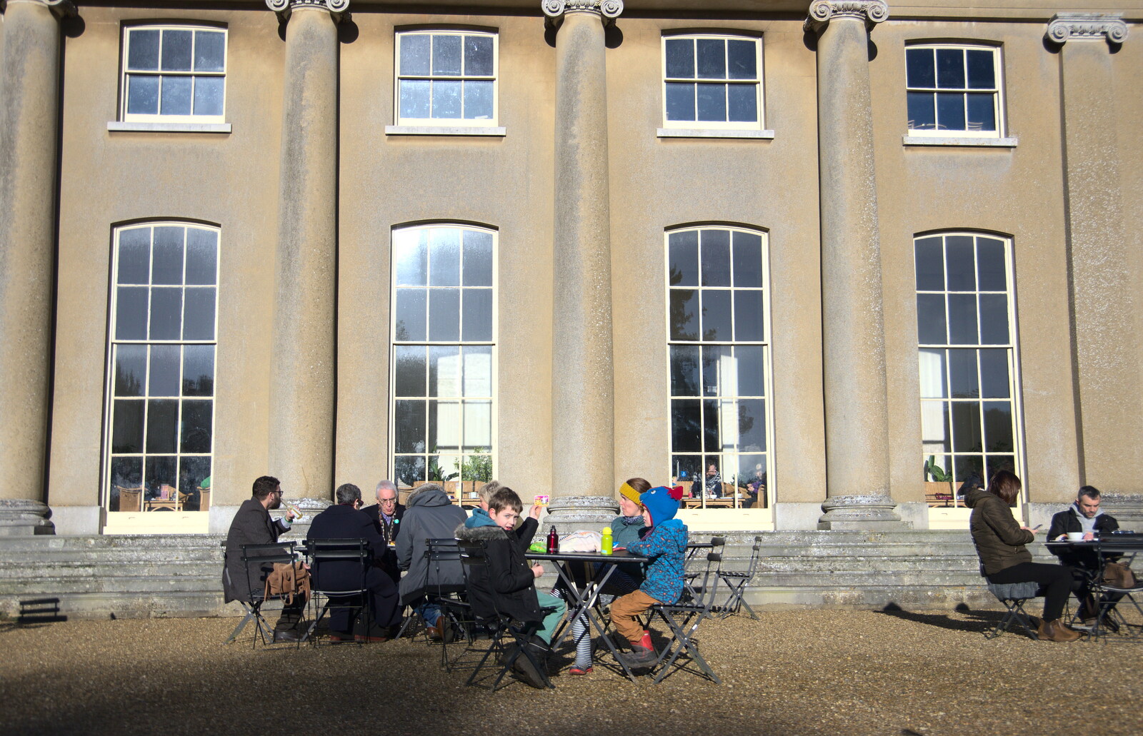 A bite to eat outside the orangery from Life Below Stairs, Ickworth House, Horringer, Suffolk - 28th January 2018