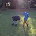 The boys do pretend bull-fighting, Life Below Stairs, Ickworth House, Horringer, Suffolk - 28th January 2018