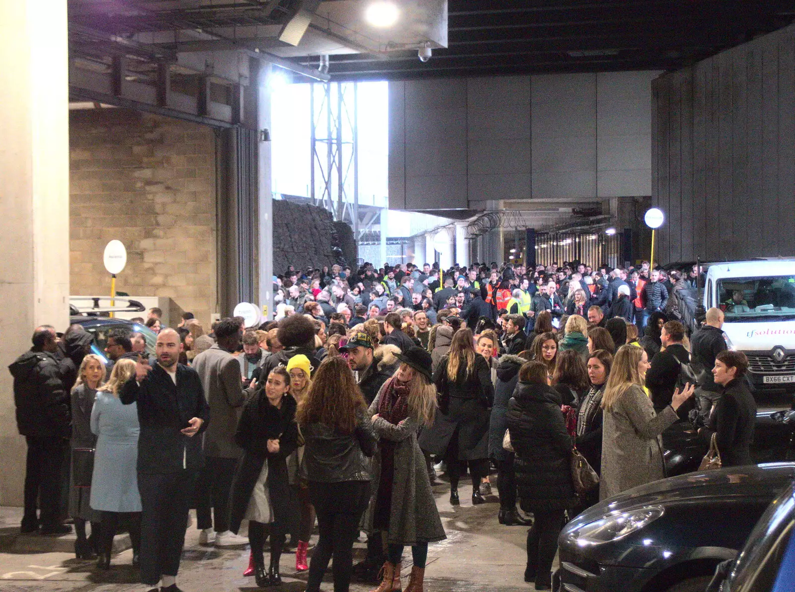 Masses of evacuated employees mill around, from Paddington Fire Alarms and Mere Moments Café, Diss, Norfolk - 2nd February 2018