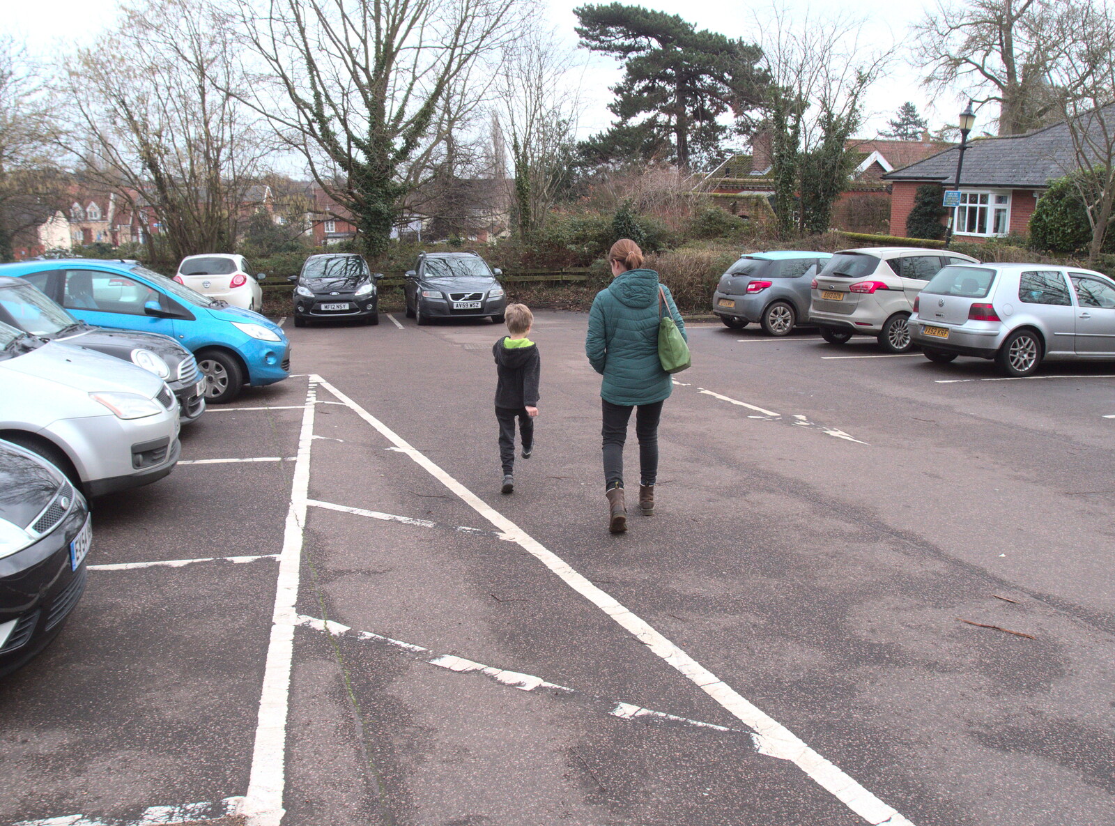Harry and Isobel march off from Paddington Fire Alarms and Mere Moments Café, Diss, Norfolk - 2nd February 2018