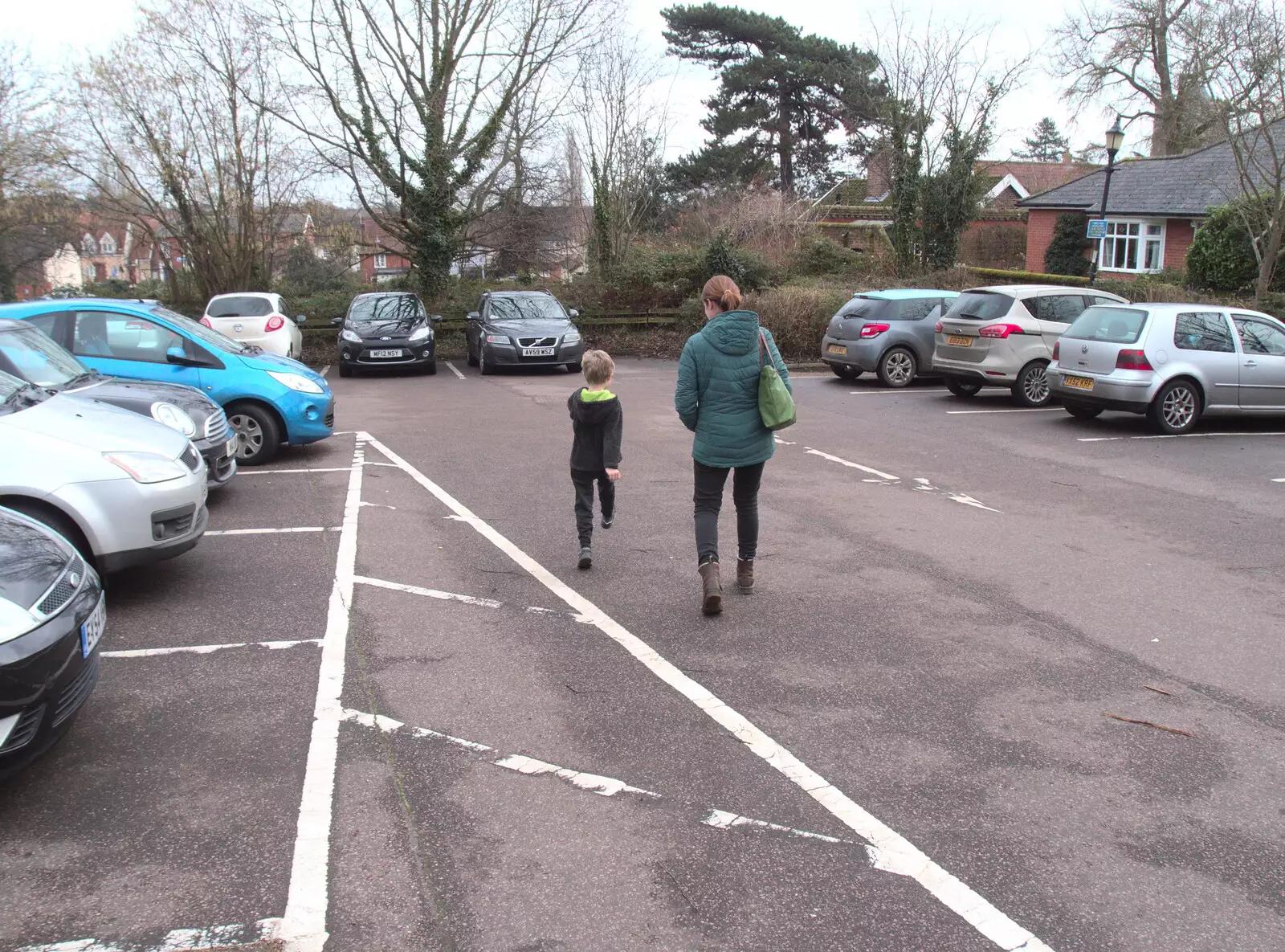 Harry and Isobel march off, from Paddington Fire Alarms and Mere Moments Café, Diss, Norfolk - 2nd February 2018