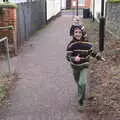 Fred and Harry run around up the path, Paddington Fire Alarms and Mere Moments Café, Diss, Norfolk - 2nd February 2018