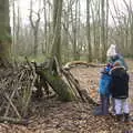 We build a smaller den nearby, A Return to Thornham Walks, Suffolk - 4th February 2018