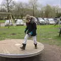 Fred spins the roundabout, A Return to Thornham Walks, Suffolk - 4th February 2018