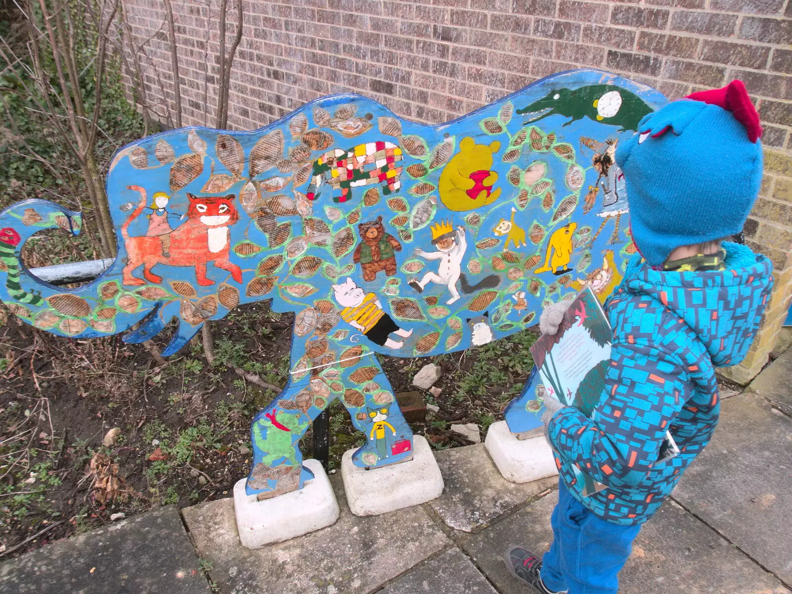 There's an elephant outside Eye library, from Quizzes and Library Books: a February Miscellany, Diss and Eye - 10th February 2018