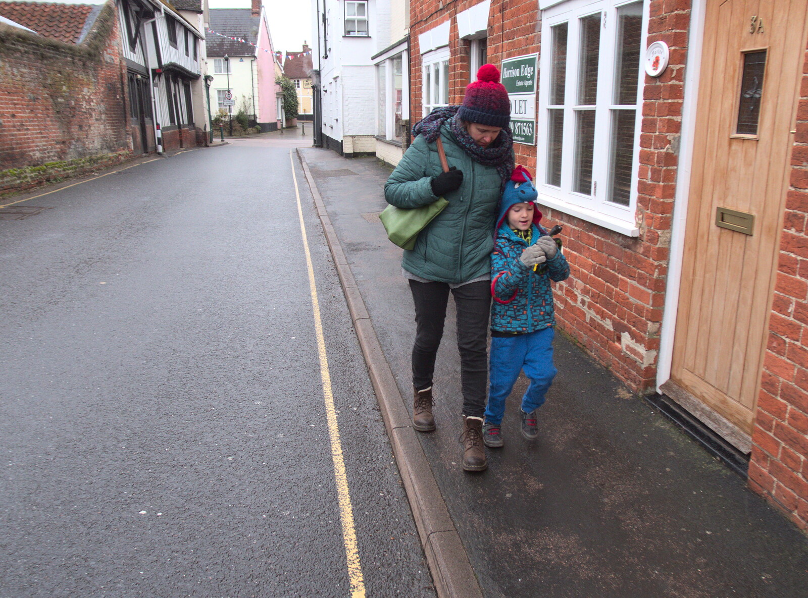 Isobel and Harry on Church Street in Eye from Quizzes and Library Books: a February Miscellany, Diss and Eye - 10th February 2018