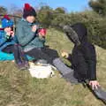 Picnic on the motte, An Orford Day Out, Orford, Suffolk - 17th February 2018