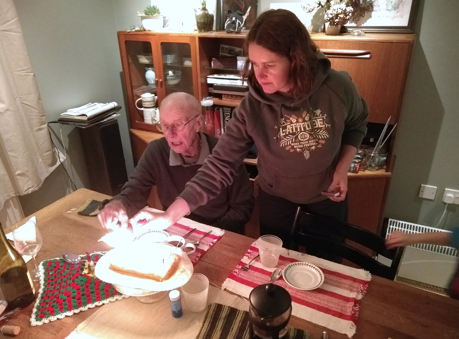 Grandad gets a cake for his birthday from A Walk Around Eye, and the Return of Red Tent, Suffolk and London - 25th February 2018