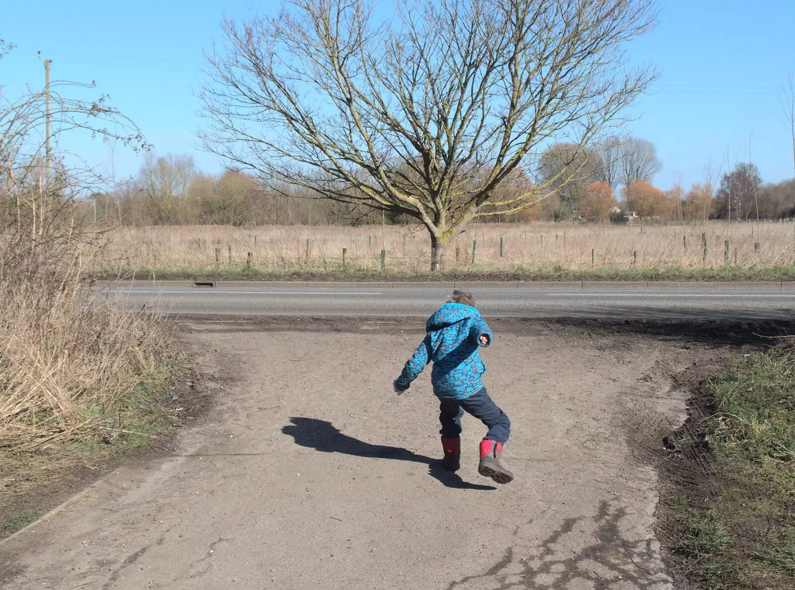 Harry messes about, from A Walk Around Eye, and the Return of Red Tent, Suffolk and London - 25th February 2018