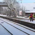 There's a small clear patch on Platform 2, Snowmageddon: The Beast From the East, Suffolk and London - 27th February 2018