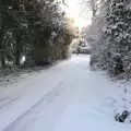 Rectory Road in Brome is all snowy, Snowmageddon: The Beast From the East, Suffolk and London - 27th February 2018