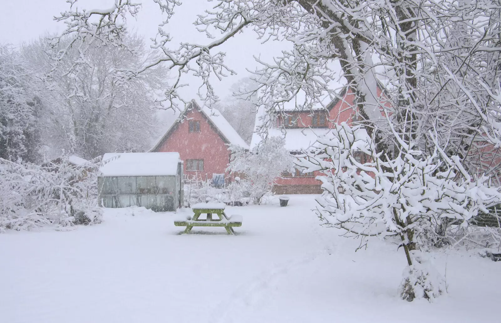 It's a proper white-out, from The Beast From the East: Snow Days, Brome, Suffolk - 28th February 2018