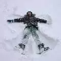 Fred makes a proper snow angel, The Beast From the East: Snow Days, Brome, Suffolk - 28th February 2018