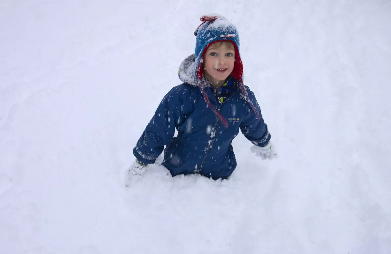 Harry looks like he's waist deep, from The Beast From the East: Snow Days, Brome, Suffolk - 28th February 2018