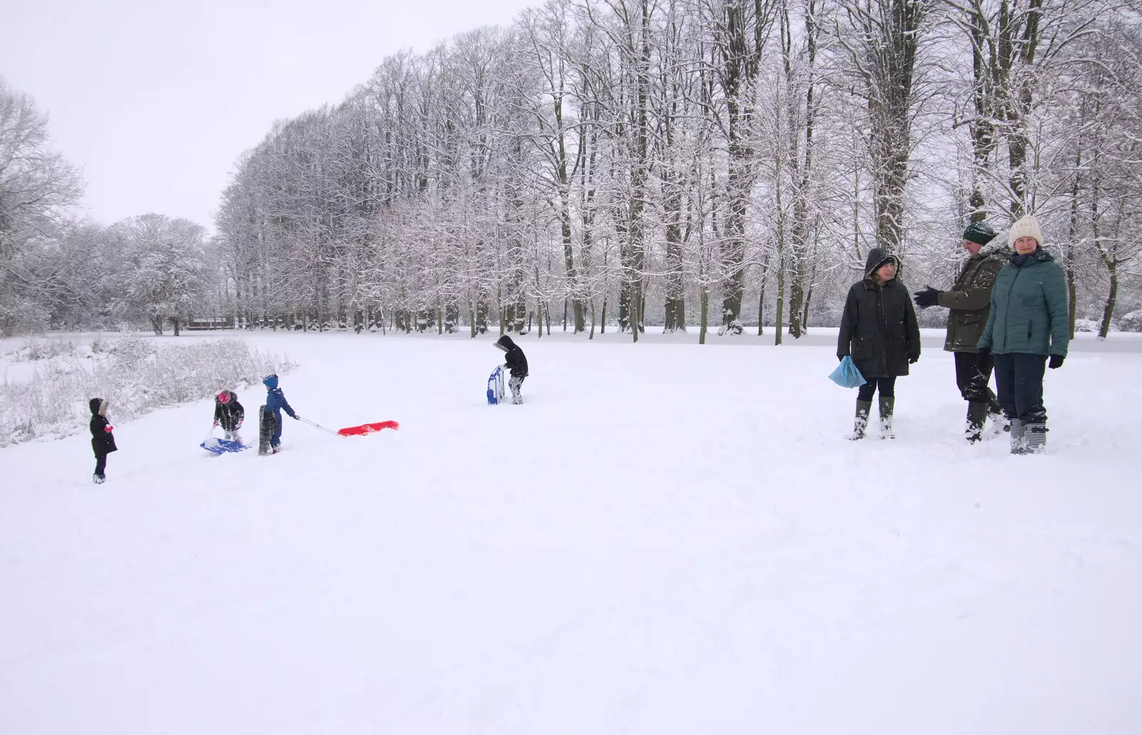 There's a spot of sledging near lunchtime, from The Beast From the East: Snow Days, Brome, Suffolk - 28th February 2018