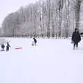 There's a spot of sledging near lunchtime, The Beast From the East: Snow Days, Brome, Suffolk - 28th February 2018