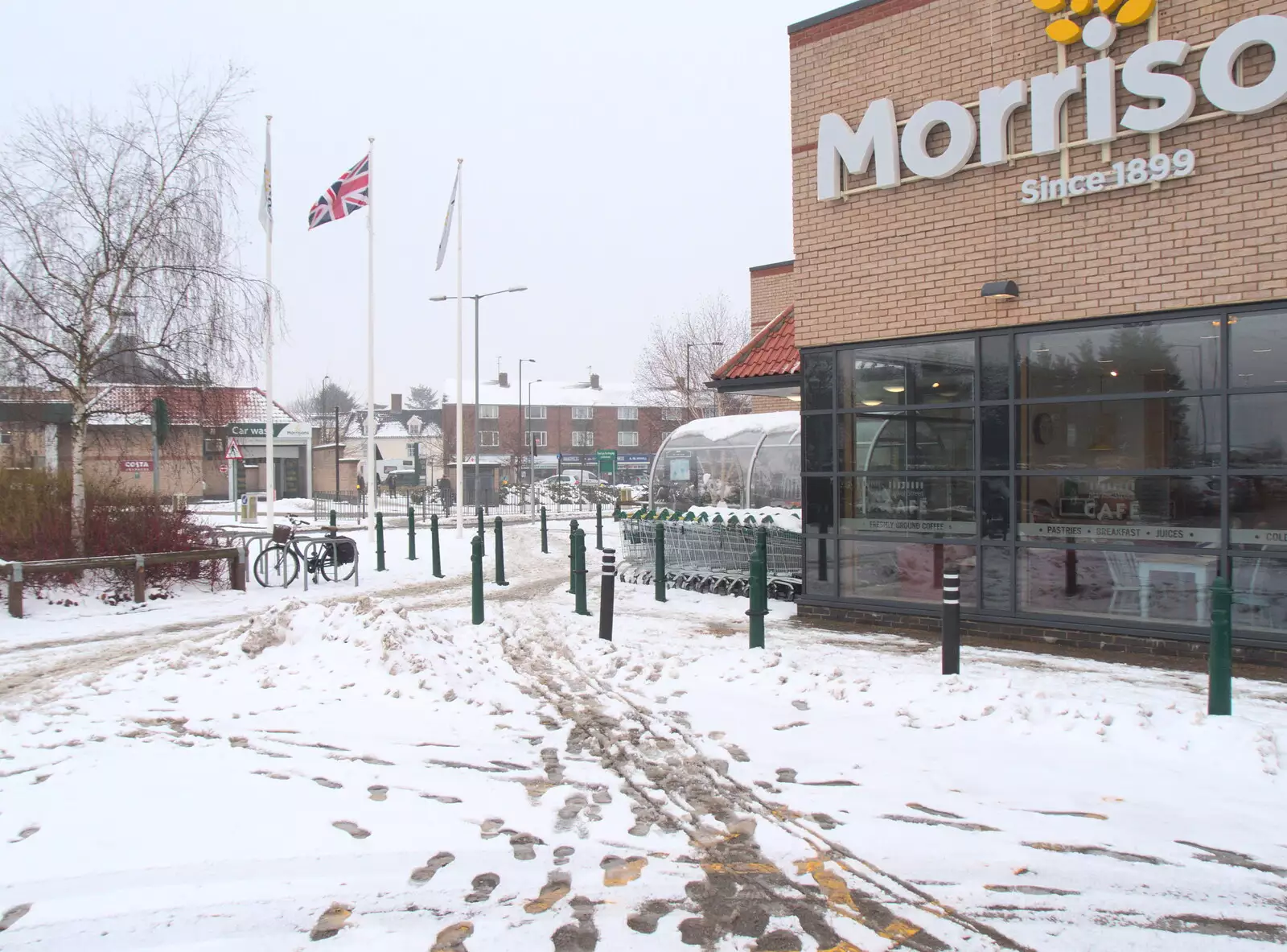 Morrison's in Diss, from More March Snow and a Postcard from Diss, Norfolk - 3rd March 2018