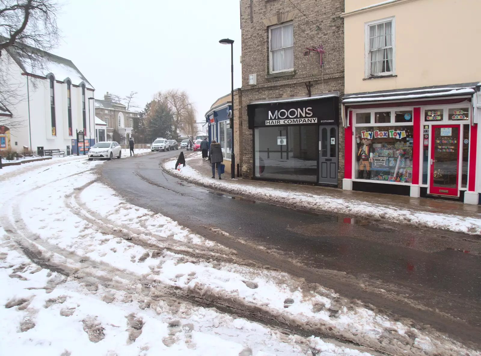 The top of Mere Street, from More March Snow and a Postcard from Diss, Norfolk - 3rd March 2018