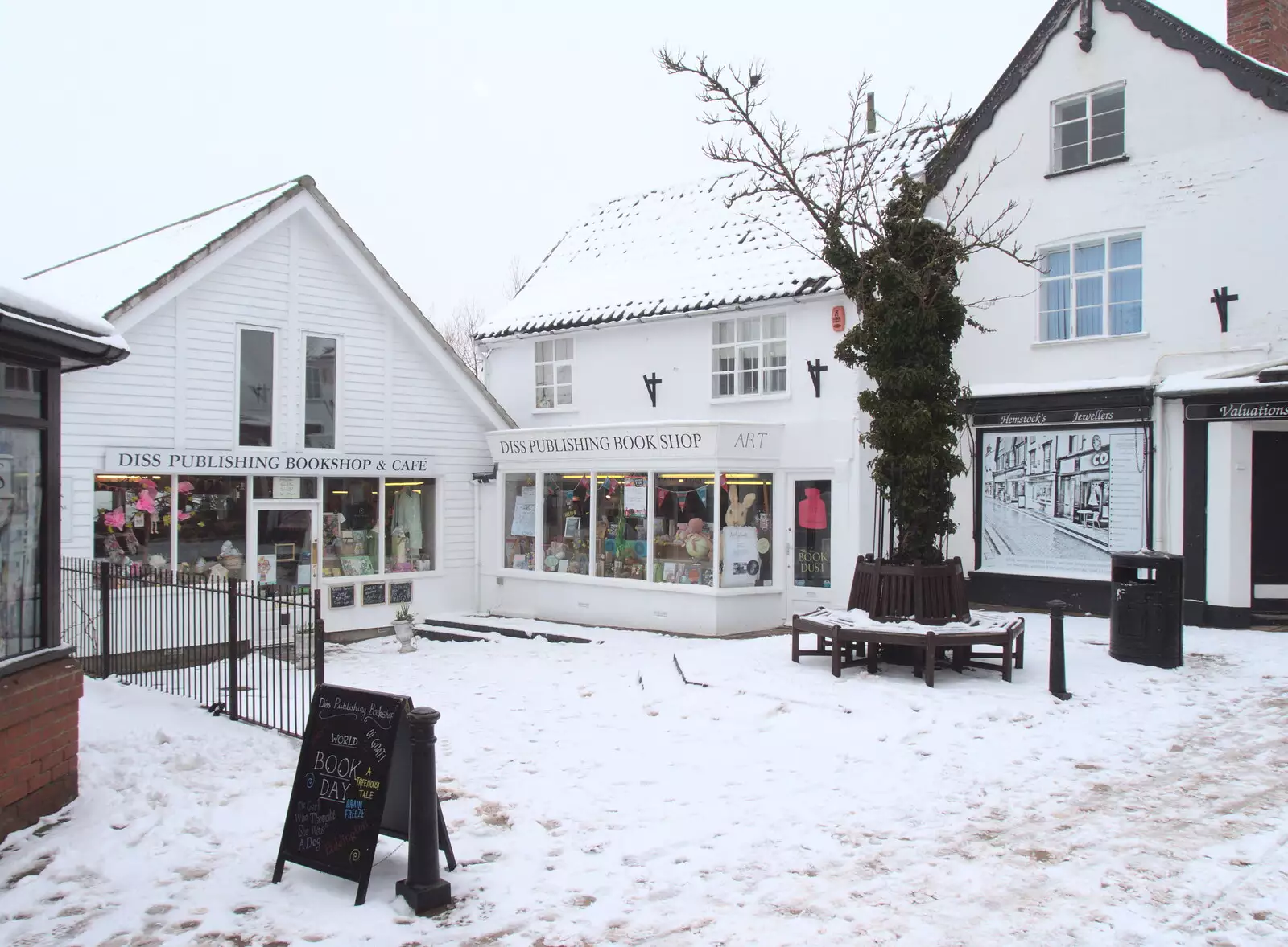 Diss Publishing bookshop, from More March Snow and a Postcard from Diss, Norfolk - 3rd March 2018