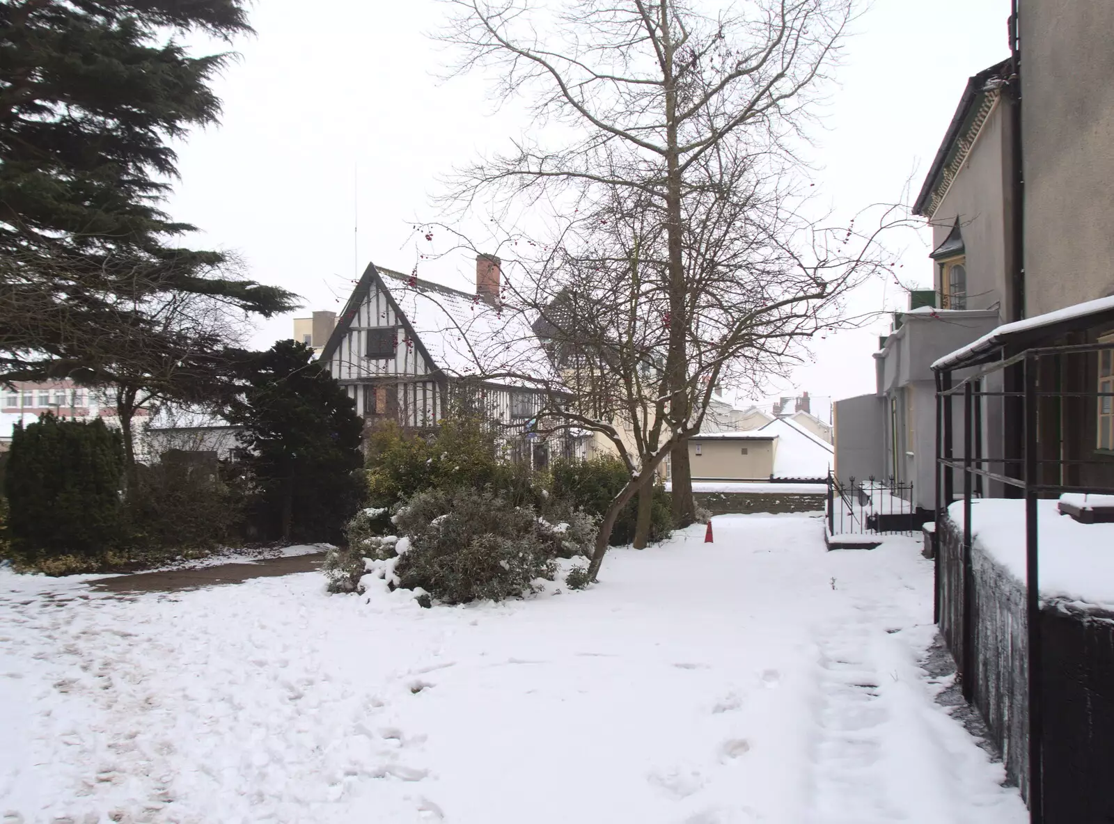 In the churchyard, from More March Snow and a Postcard from Diss, Norfolk - 3rd March 2018