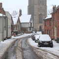 Church Street, looking back towards the church , More March Snow and a Postcard from Diss, Norfolk - 3rd March 2018