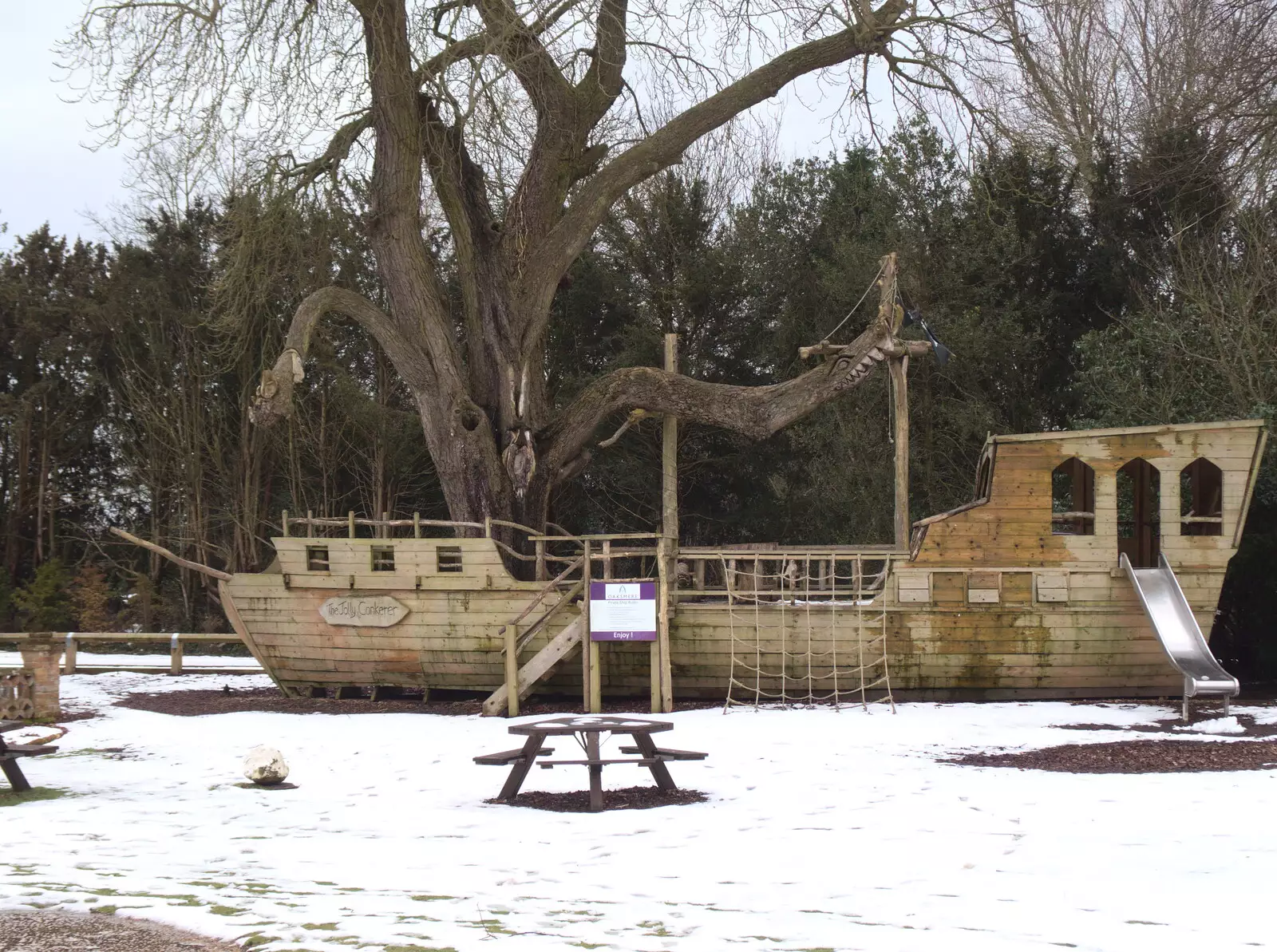 The 'Jolly Conkeror' floats in a sea of snow, from The End of the Beast (From the East), Brome, Suffolk - 4th March 2018