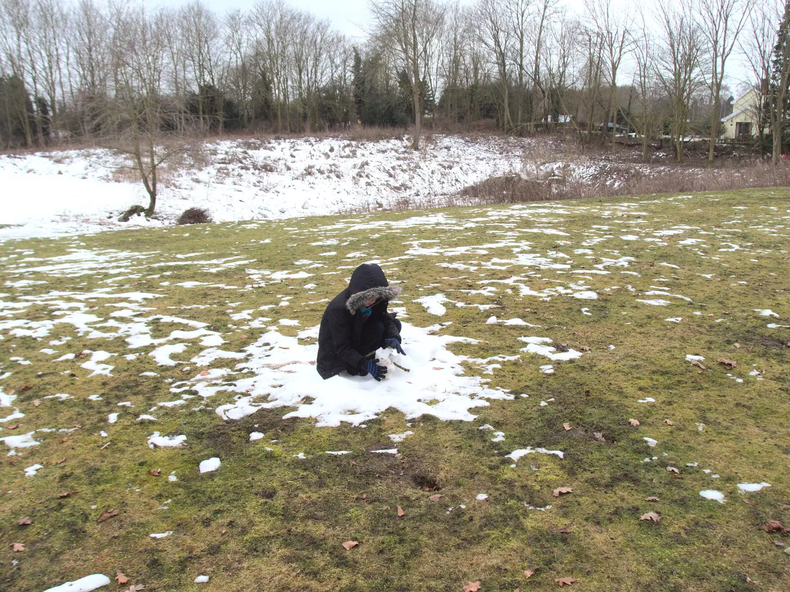 Fred's found his own patch of snow, from The End of the Beast (From the East), Brome, Suffolk - 4th March 2018