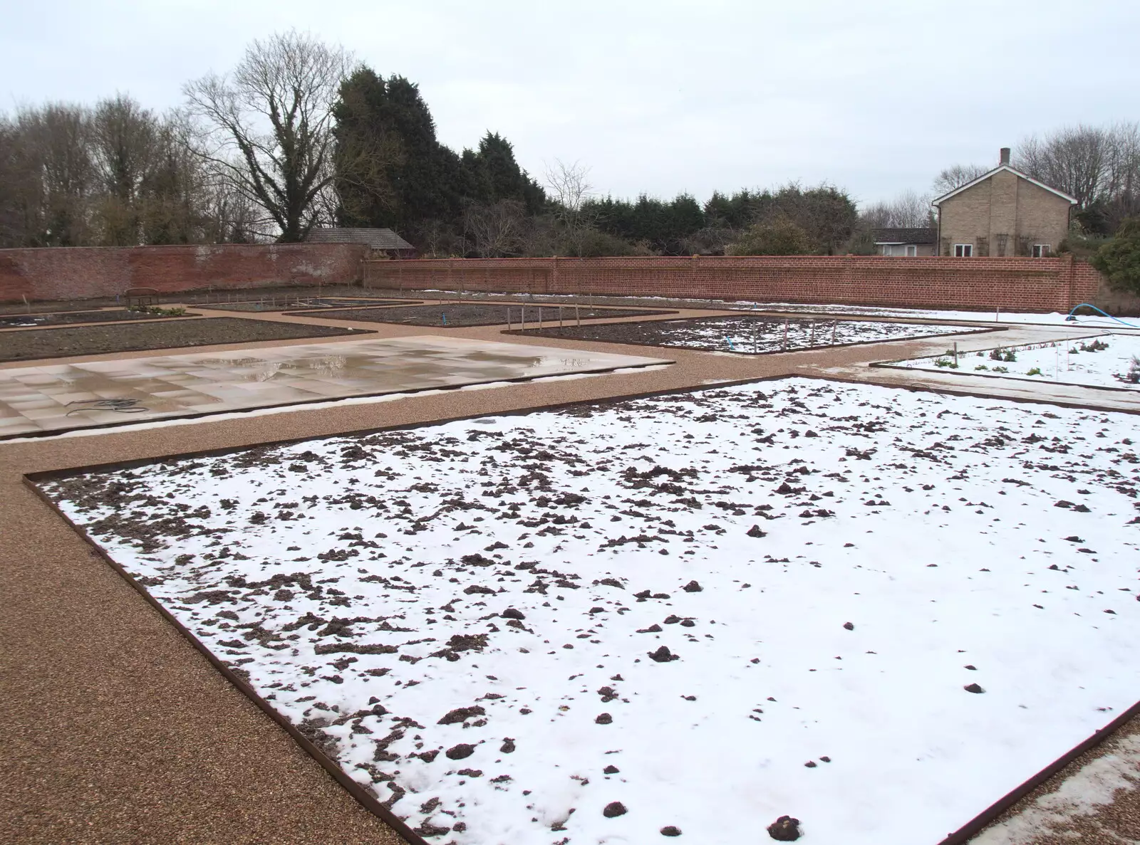 The Oaksmere's new walled garden takes shape, from The End of the Beast (From the East), Brome, Suffolk - 4th March 2018