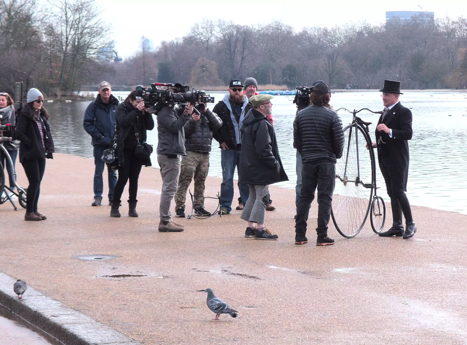 Some mad filming occurs in Hyde Park, from The End of the Beast (From the East), Brome, Suffolk - 4th March 2018