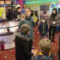 Isobel holds up some prizes, A Southwold Car Picnic, Southwold, Suffolk - 11th March 2018