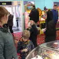 Fred waves his prize ticket around, A Southwold Car Picnic, Southwold, Suffolk - 11th March 2018