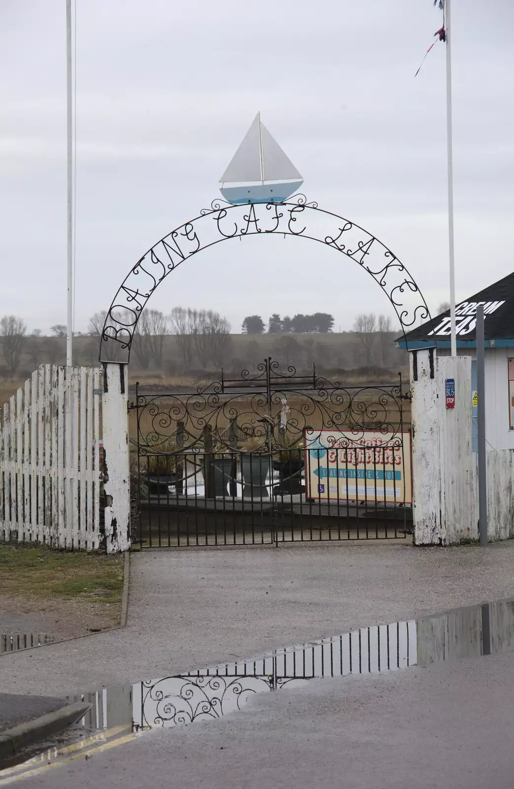 The Boating Café Lakes sign, from A Southwold Car Picnic, Southwold, Suffolk - 11th March 2018