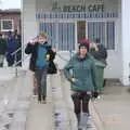 Fred and Isobel on the wall, A Southwold Car Picnic, Southwold, Suffolk - 11th March 2018