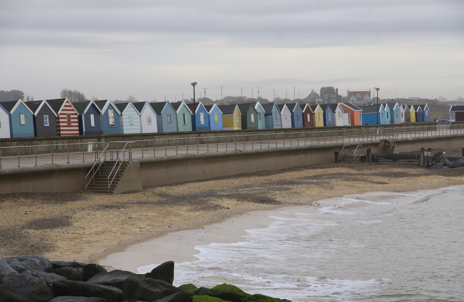 Beach huts are piled into the car park for winter from A Southwold Car Picnic, Southwold, Suffolk - 11th March 2018